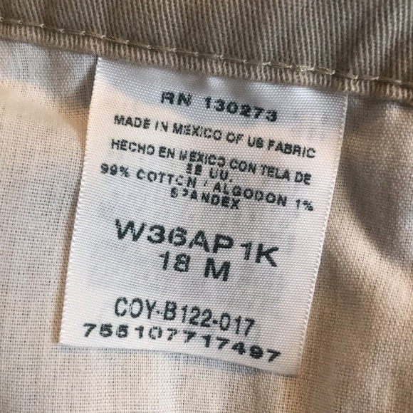 Riders by Lee Tan Khaki Zip Button Front, Back Button Slit Pockets Casual Pants - Picture 8 of 9